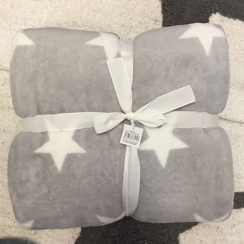 Fleece - Decke Sterne hellgrau